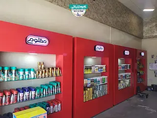 طراحی دکوراسیون فروشگاه چسب مظلومی 