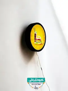 تابلو لایت باکس دیواری دایره یک طرفه فست فودی 