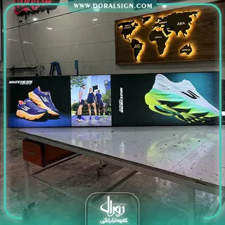 تابلو لایت باکس فریم لس نمایندگی کفش اسکچرز قشم