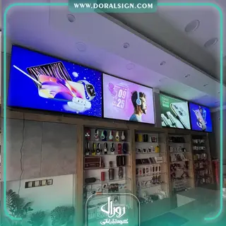 تابلو لایت باکس فریم لس یک طرفه فروشگاه موبایل اتحاد