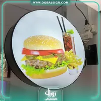 تابلو لایت باکس دو طرفه دیواری فست فود و ساندویچی